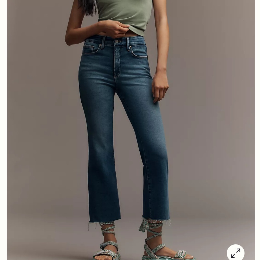 Good American (Anthropologie) Good Legs Crop Mini Boot Leg Jeans. Size 4